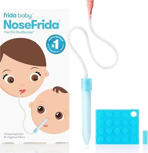 Frida Baby NoseFrida SnotSucker Nasal Aspirator with 24 Filters | Gentle, Hygienic, Easy-Clean Baby Nose Care — NoseFrida 24 Filters