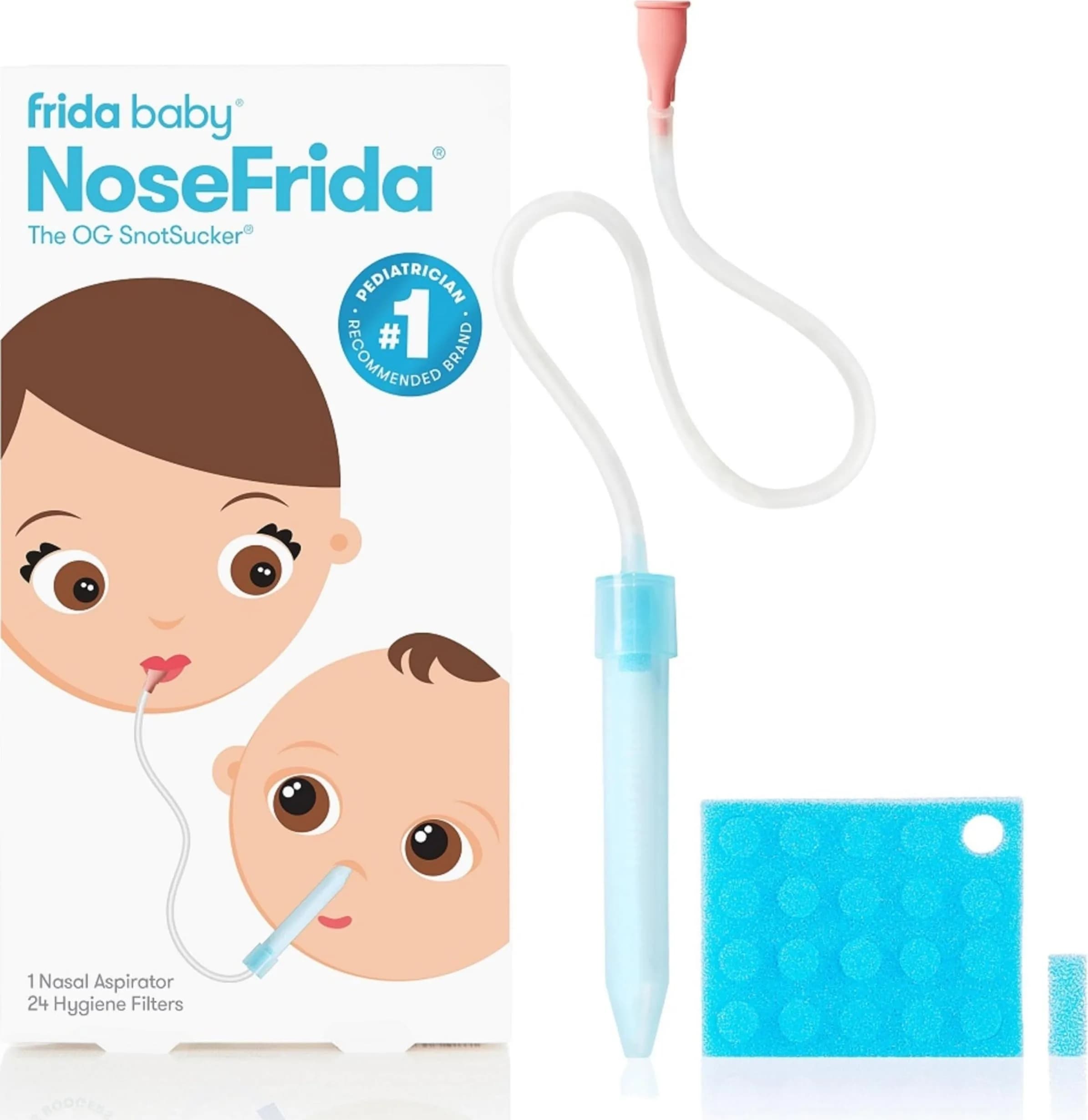 Frida Baby NoseFrida SnotSucker Nasal Aspirator with 24 Filters | Gentle, Hygienic, Easy-Clean Baby Nose Care - main product image