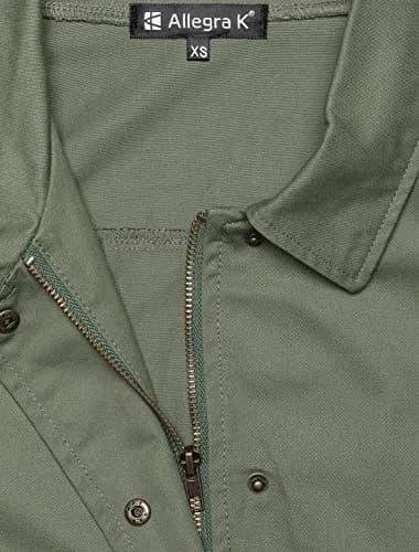 Allegra K Women's Utility Jacket Zip Up Drawstring Waist Coat with Pockets | Casual Lightweight Cotton thumbnail 8