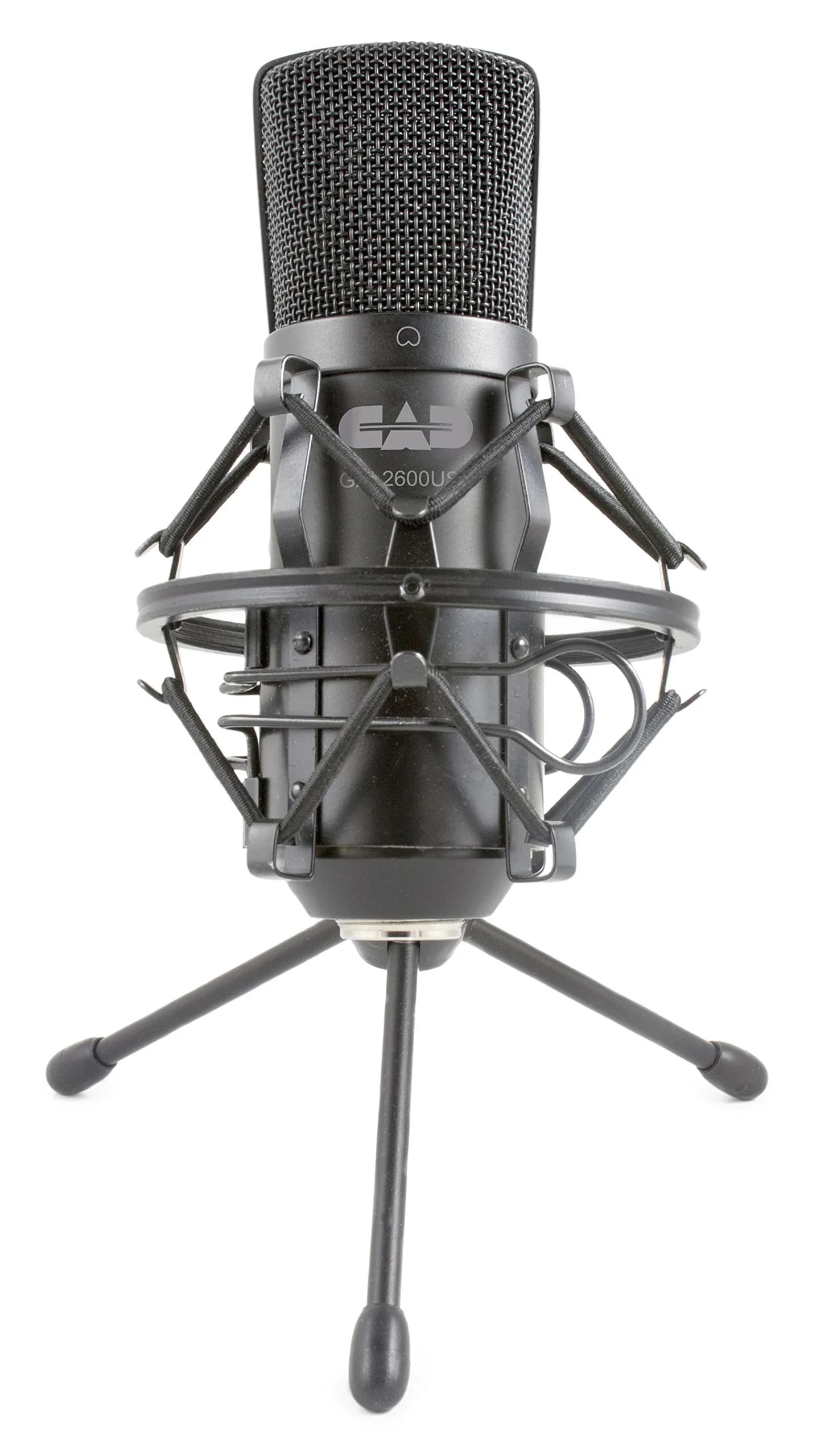 CAD Audio GXL2600USB Large Diaphragm USB Studio Microphone | Cardioid Condenser, 20Hz-20kHz, -35dB Sensitivity — Schwarz