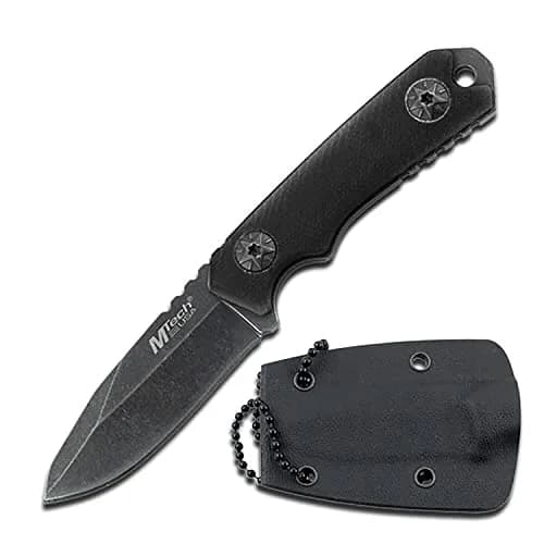 MTECH USA MT-20-30BK Fixed Blade Neck Knife | Drop Point Blade, Black G10 Handle, 4-3/4" Overall thumbnail 1