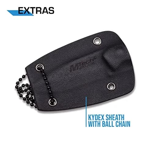 MTECH USA MT-20-30BK Fixed Blade Neck Knife | Drop Point Blade, Black G10 Handle, 4-3/4" Overall thumbnail 5