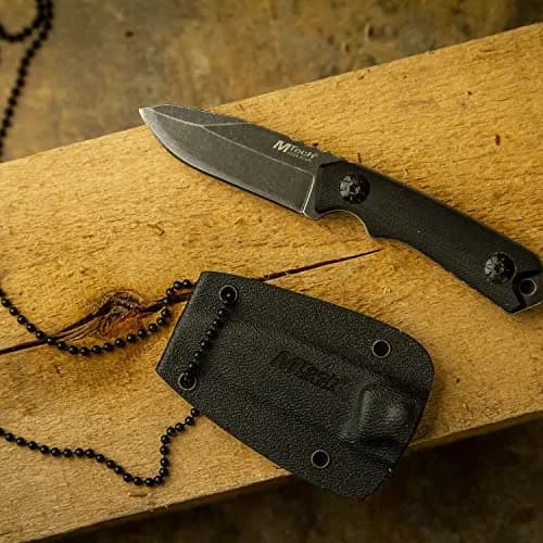 MTECH USA MT-20-30BK Fixed Blade Neck Knife | Drop Point Blade, Black G10 Handle, 4-3/4" Overall thumbnail 6