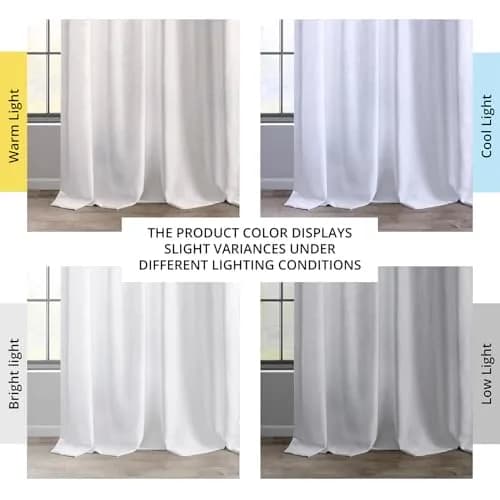 HPD Half Price Drapes Heavy Faux Linen Light Filtering Curtains for Bedroom 50x84 inches | Versatile Rod Pocket & Back Tab thumbnail 4