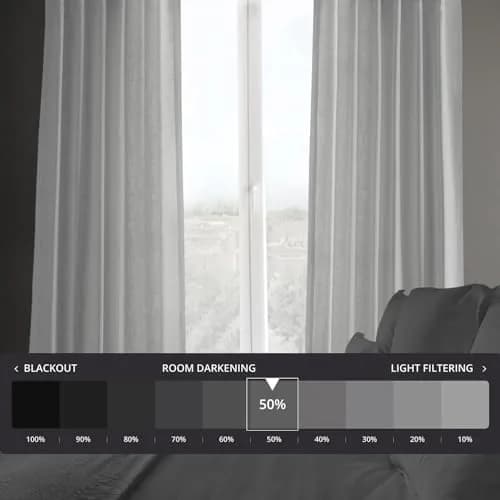 HPD Half Price Drapes Heavy Faux Linen Light Filtering Curtains for Bedroom 50x84 inches | Versatile Rod Pocket & Back Tab thumbnail 5