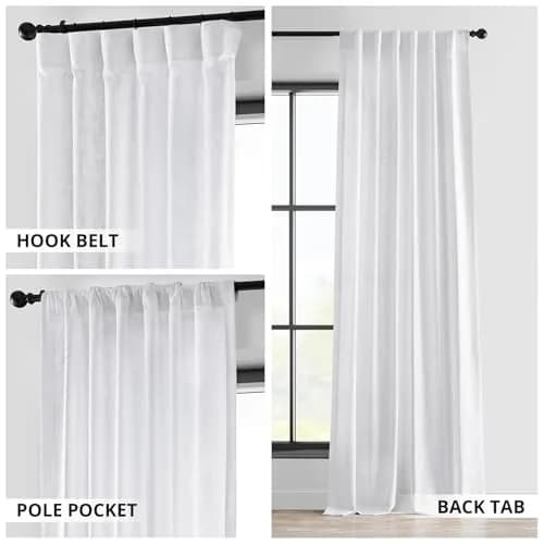 HPD Half Price Drapes Heavy Faux Linen Light Filtering Curtains for Bedroom 50x84 inches | Versatile Rod Pocket & Back Tab thumbnail 6