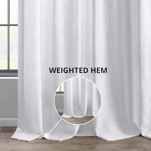 HPD Half Price Drapes Heavy Faux Linen Light Filtering Curtains for Bedroom 50x84 inches | Versatile Rod Pocket & Back Tab thumbnail 7