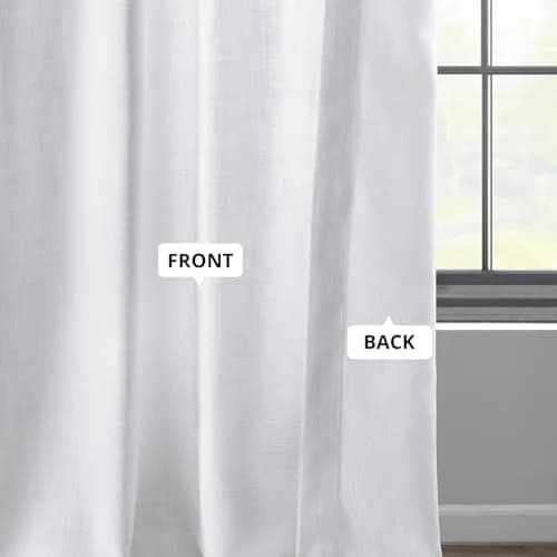HPD Half Price Drapes Heavy Faux Linen Light Filtering Curtains for Bedroom 50x84 inches | Versatile Rod Pocket & Back Tab thumbnail 8