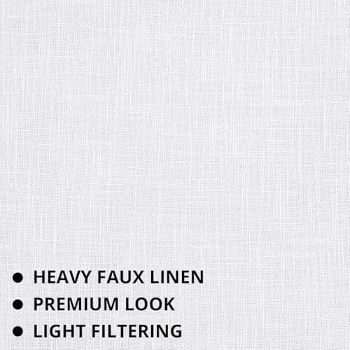 HPD Half Price Drapes Heavy Faux Linen Light Filtering Curtains for Bedroom 50x84 inches | Versatile Rod Pocket & Back Tab thumbnail 9