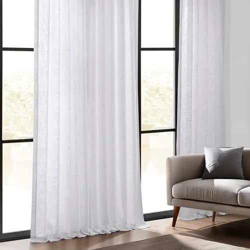 HPD Half Price Drapes Heavy Faux Linen Light Filtering Curtains for Bedroom 50x84 inches | Versatile Rod Pocket & Back Tab thumbnail 2