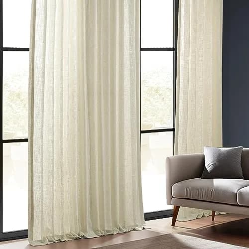 HPD Half Price Drapes Heavy Faux Linen Light Filtering Curtains 50 x 108 | Elegant Bedroom & Living Room Decor thumbnail 4