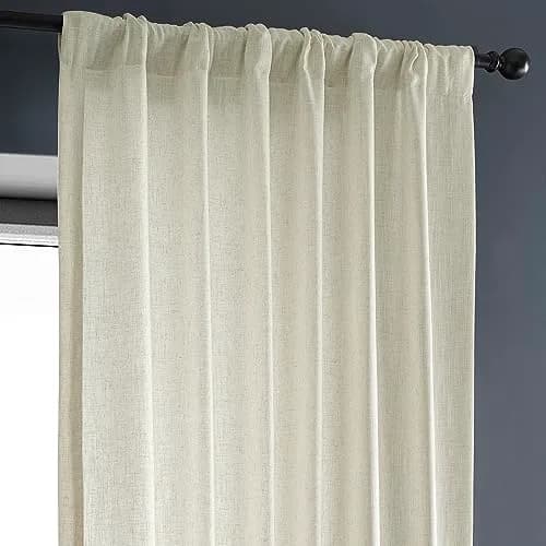 HPD Half Price Drapes Heavy Faux Linen Light Filtering Curtains 50 x 108 | Elegant Bedroom & Living Room Decor thumbnail 5