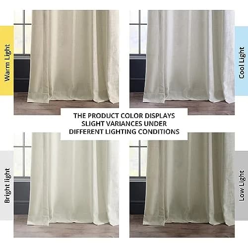 HPD Half Price Drapes Heavy Faux Linen Light Filtering Curtains 50 x 108 | Elegant Bedroom & Living Room Decor thumbnail 3