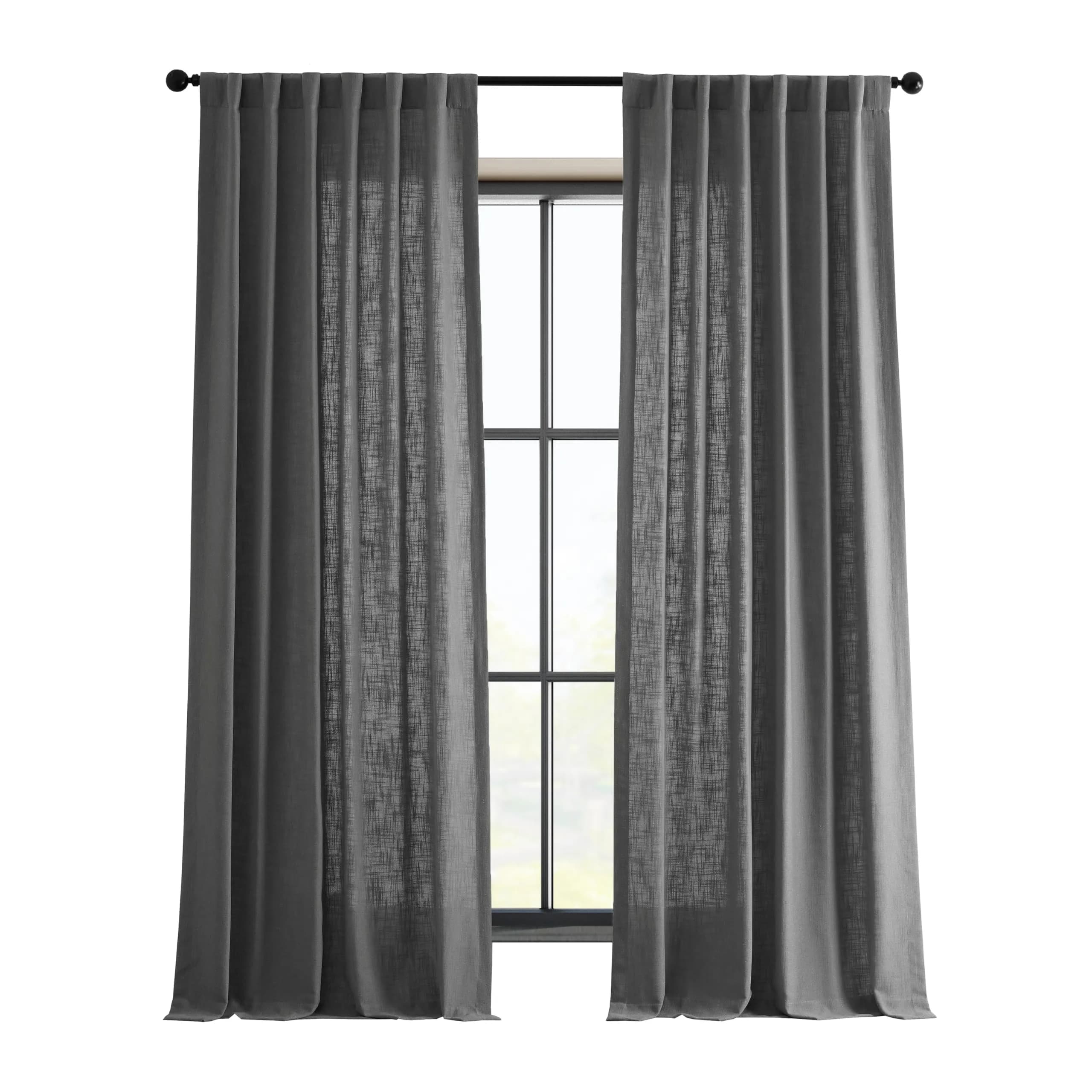 HPD Half Price Drapes Heavy Faux Linen Light Filtering Curtains for Bedroom 50x84 inches | Versatile Rod Pocket & Back Tab