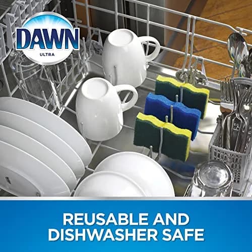 Dawn Non-Scratch Kitchen Dish Sponges, Blue (Pack of 3) | Non-Scratch & Durable for Household Cleaning thumbnail 6