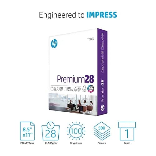 HP Premium28 Printer Paper | 8.5 x 11 Paper | 28 lb | 500 Sheets | 100 Bright | FSC Certified thumbnail 2