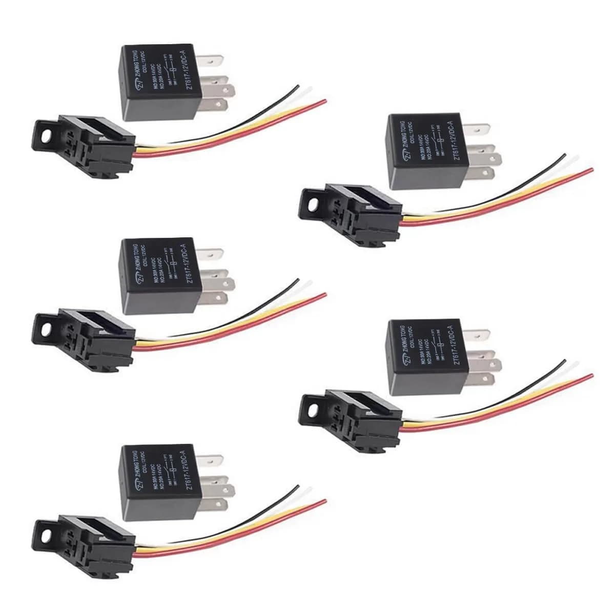 ESUPPORT Car Heavy Duty Relay Switch 12V 30A SPST 4Pin | Impactful, Durable & Impact Molded Socket