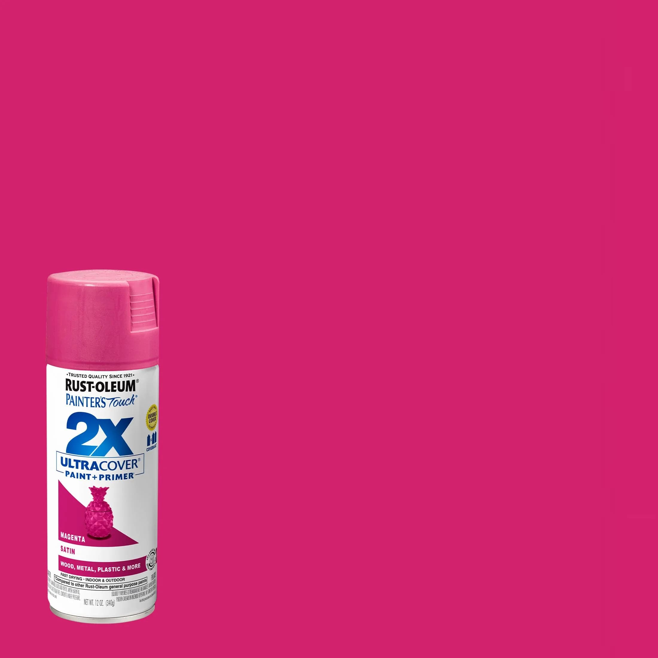 Rust-Oleum Painter's Touch 2X Ultra Cover Satin Magenta Spray Paint, 340g - view 2