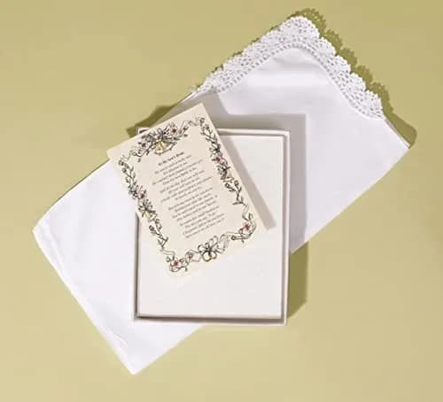 Wedding Collectibles Wedding Handkerchief for Mother in Law | Elegant Poem Keepsake (70-120 chars) thumbnail 3