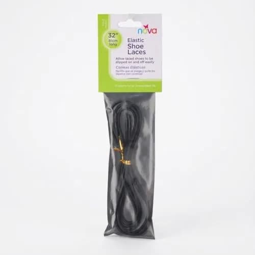 nova Elastic Shoelaces 32” | Stretchable Replacement Laces for Shoes, Durable Elastic, Easy On/Off Fit, Black thumbnail 1