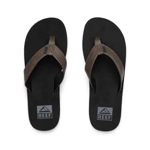 Reef Twinpin Mens Beach Flip Flop Water Friendly Grey 12 | Soft Cushion Footbed, Vegan Leather, Slip On thumbnail 4