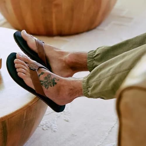 Reef Twinpin Mens Beach Flip Flop Water Friendly Grey 12 | Soft Cushion Footbed, Vegan Leather, Slip On thumbnail 2