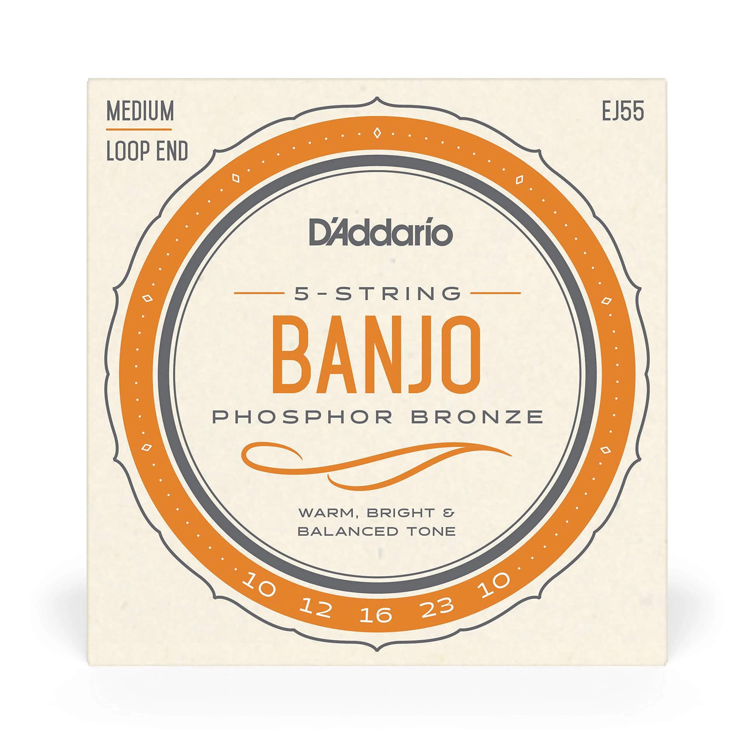 D'Addario EJ55 Tenor Banjo Strings, Phosphor Bronze, Medium Gauge 9-30, 5-String Set | Warm Tone - view 2