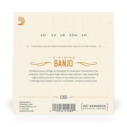 D'Addario EJ55 Tenor Banjo Strings, Phosphor Bronze, Medium Gauge 9-30, 5-String Set | Warm Tone thumbnail 3