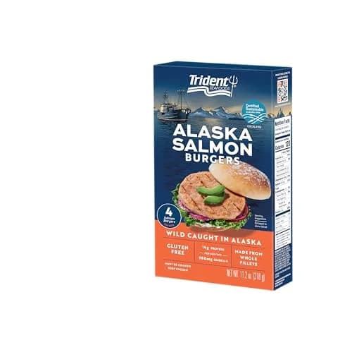 Trident Seafoods Wild Alaska Salmon Burgers 11.2 Oz | Healthy, Sustainable Fish thumbnail 4