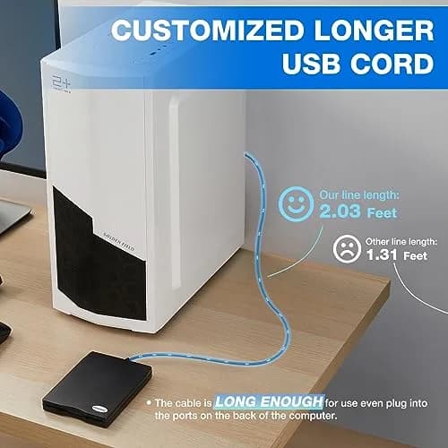 Chuanganzhuo 3.5 inch USB Floppy Disk Drive 1.44MB | Reads Old Floppy Disks on Windows PCs thumbnail 7