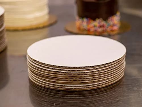 Southern Champion Tray 16" Mottled Corrugated Cake & Pizza Circles | Uncoated Single Wall, White, Case of 100 thumbnail 2