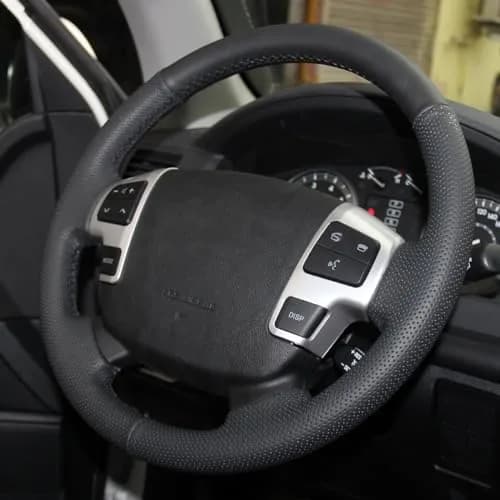 JI Steering Wheel Cover for Toyota Land Cruiser 2008-2015 / Tundra 2007-2013 / Sequoia 2008-2013 | Genuine Leather, Custom Fit thumbnail 2