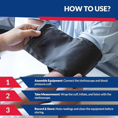 Dixie EMS Deluxe Aneroid Sphygmomanometer Blood Pressure Set with Adult Cuff, Carrying Case & Calibration Tool - Black | Professional Grade Manual BP Monitor thumbnail 6