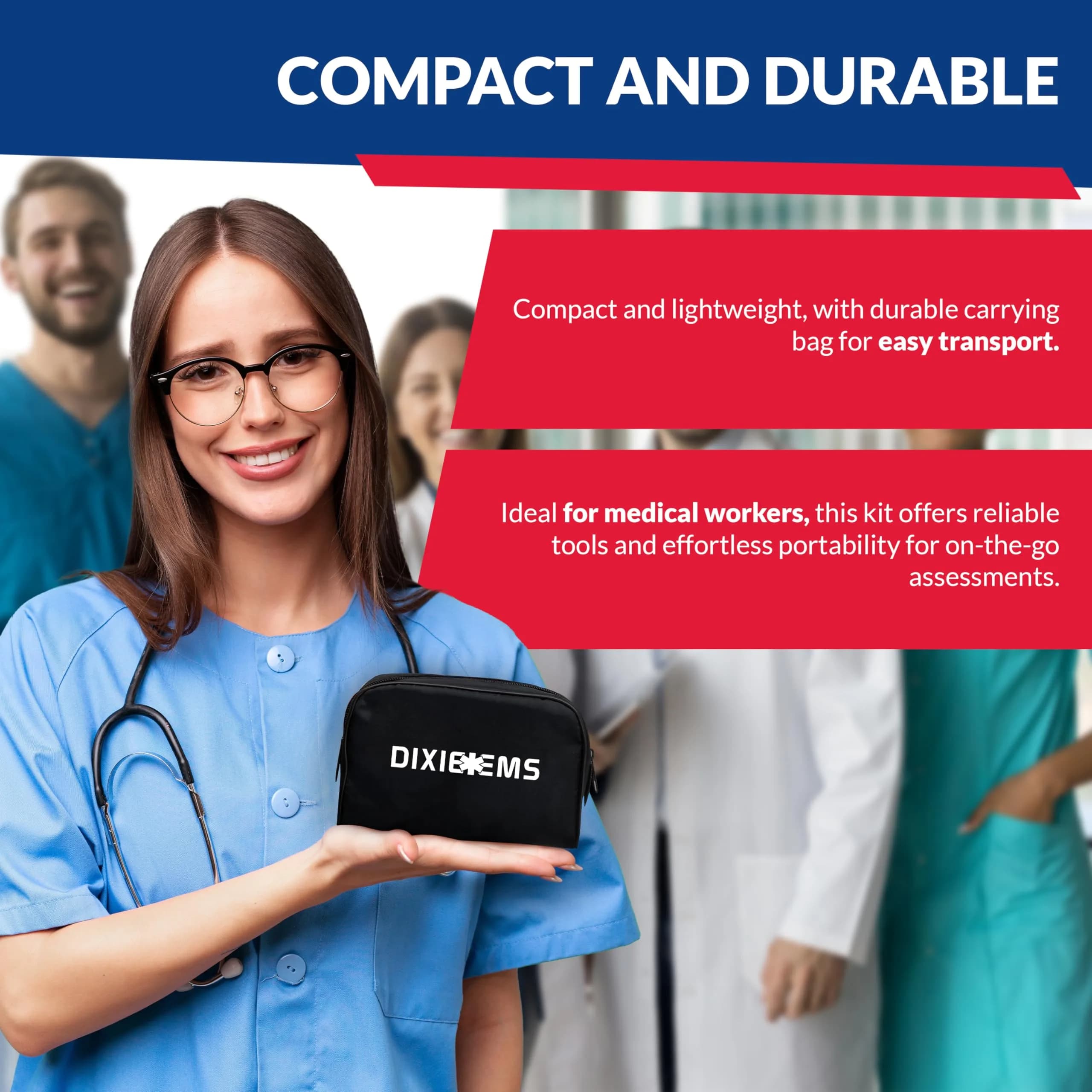 Dixie EMS Deluxe Aneroid Sphygmomanometer Blood Pressure Set with Adult Cuff, Carrying Case & Calibration Tool - Black | Professional Grade Manual BP Monitor - view 7