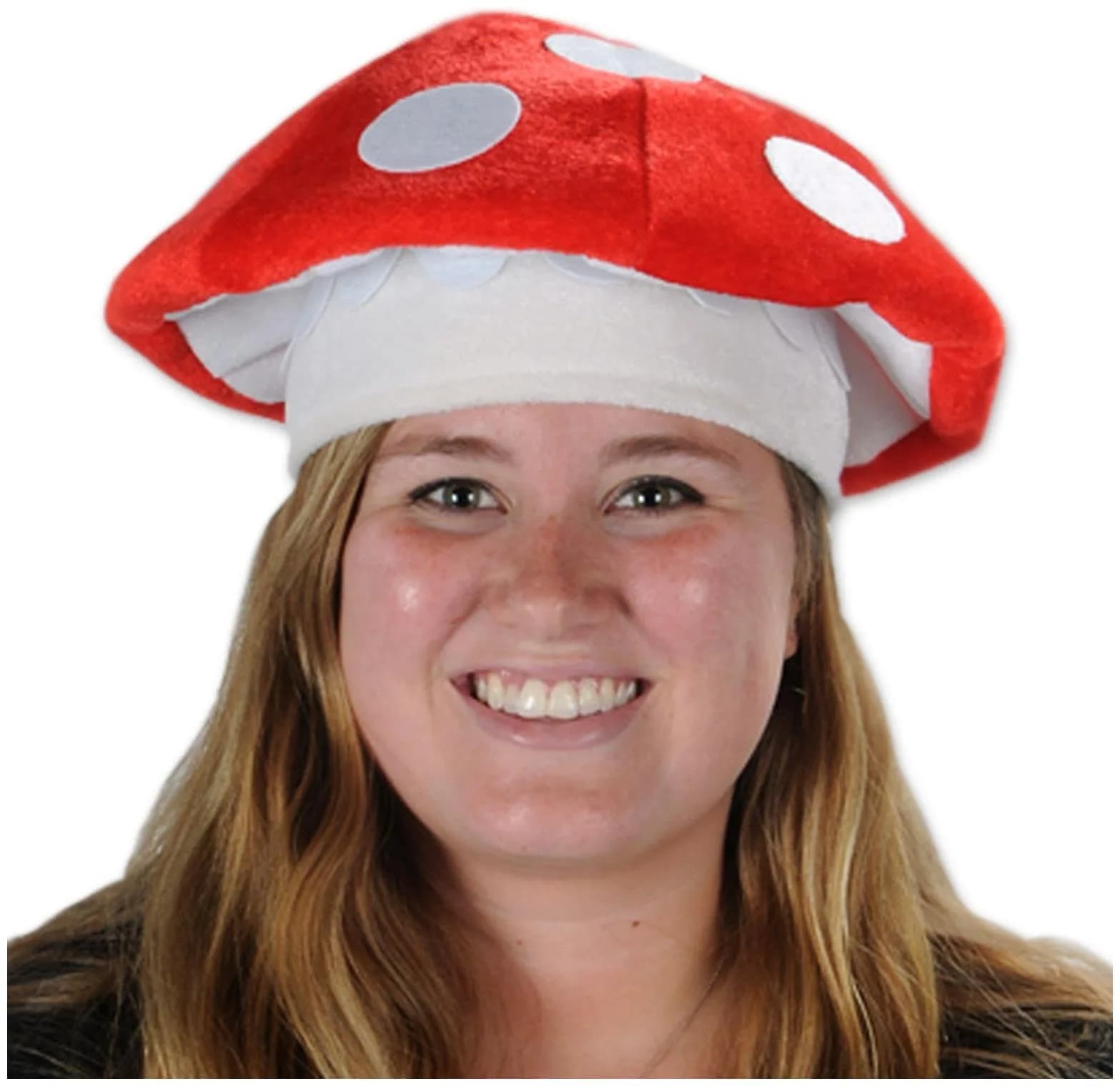 Beistle Plush Mushroom Hat – Arcade Party Supplies, Birthday & Halloween Costume Dress Up, Video Game Themed Headwear, Photo Booth Prop, Novelty Cap (1 Count) - main product image