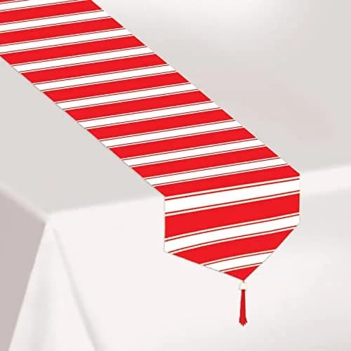 Beistle Printed Stripes Table Runner 11ft x 6ft | Circus Theme Decor thumbnail 1