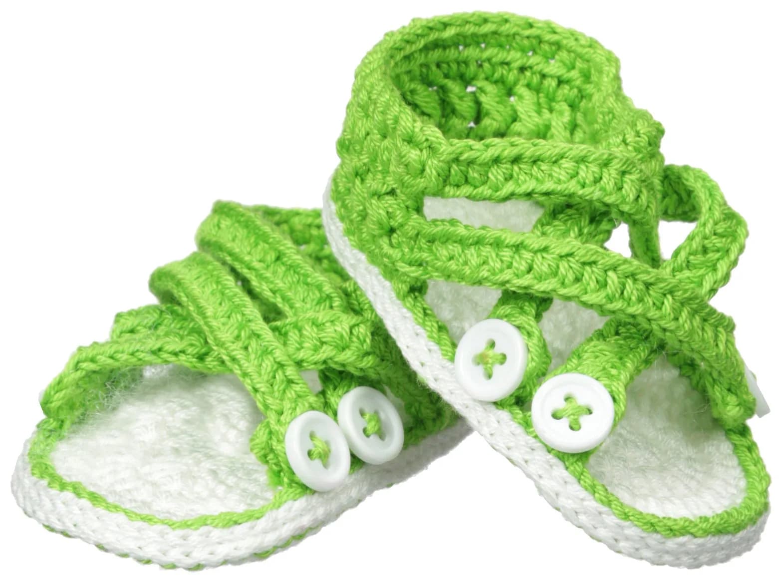 Jefferies Socks Baby-Girls Criss Cross Sandal Crochet Bootie, Lime, Newborn | Cotton Rich, Hand Crocheted