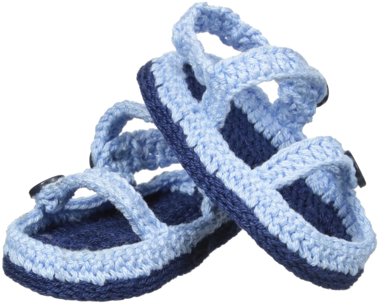 Jefferies Socks Baby-Boys Sandal Crochet Bootie Light Blue | Newborn Hand Crocheted Summer Shoe