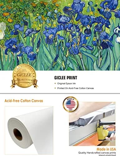 DECORARTS Van Gogh Canvas Wall Art, Irises in the Garden, 20x16'' | Vibrant Blue & Green Artwork thumbnail 5