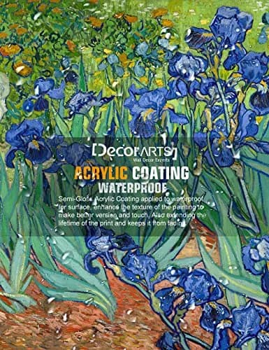DECORARTS Van Gogh Canvas Wall Art, Irises in the Garden, 20x16'' | Vibrant Blue & Green Artwork thumbnail 7
