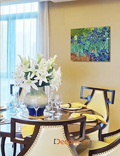 DECORARTS Van Gogh Canvas Wall Art, Irises in the Garden, 20x16'' | Vibrant Blue & Green Artwork thumbnail 3