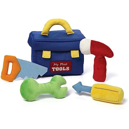 GUND Baby My First Toolbox 5-Piece Sensory Plush Toy Playset | 19 cm (7.5 in) Tall Toolbox - main product image
