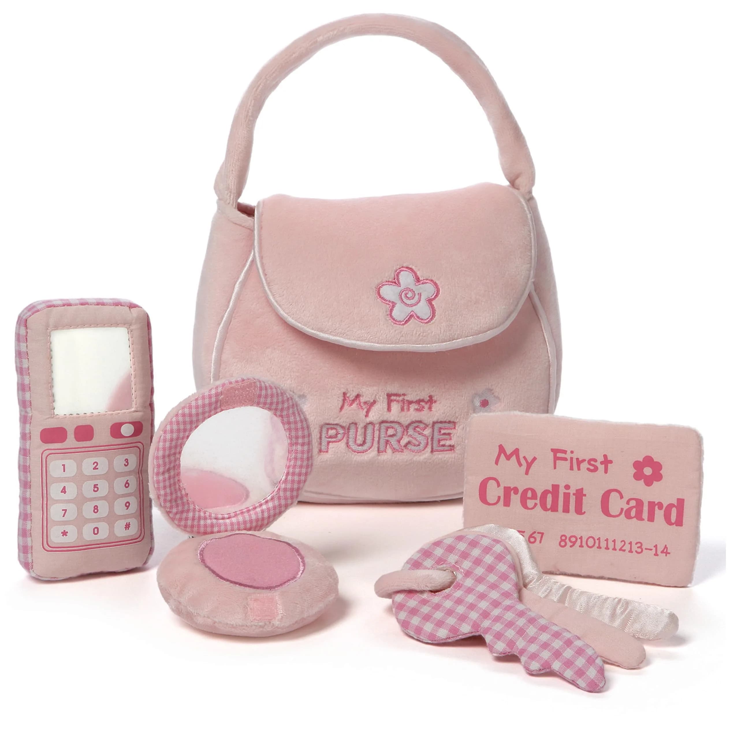 GUND Baby My First Purse 5-Piece Sensory Plush Toy Playset for Babies | ASTM-Tested, BPA-Free, Non-Toxic — Purse Playset