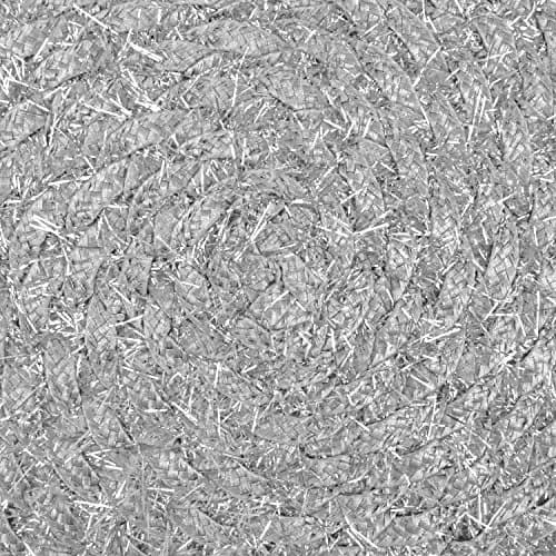 DII Classic Woven Tabletop Collection, Indoor/Outdoor Placemat Set, Round, 15" Diameter, Silver Tinsel (70-120 chars) thumbnail 2