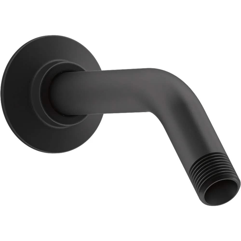Kohler MasterShower Matte Black Shower Arm & Flange 19cm (7.5") | Solid Brass Construction for Durability - main product image