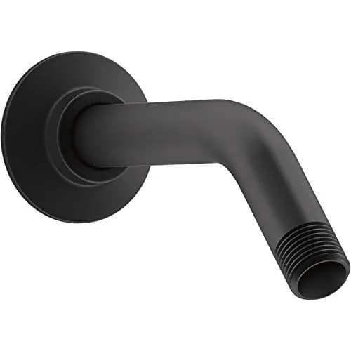 Kohler MasterShower Matte Black Shower Arm & Flange 19cm (7.5") | Solid Brass Construction for Durability thumbnail 1