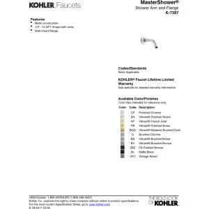 Kohler MasterShower Matte Black Shower Arm & Flange 19cm (7.5") | Solid Brass Construction for Durability - view 2