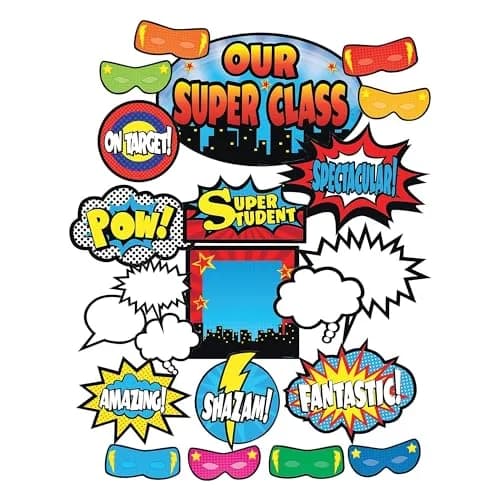 Teacher Created Resources Superhero Bulletin Board Display Set 52 Pieces | Classroom Wall Art thumbnail 1