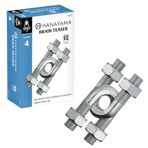Bepuzzled U&U Hanayama Metal Brainteaser Puzzle Level 4 | 113g (4 oz) Assembly & Disentanglement thumbnail 1