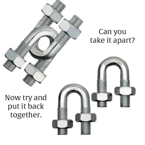 Bepuzzled U&U Hanayama Metal Brainteaser Puzzle Level 4 | 113g (4 oz) Assembly & Disentanglement thumbnail 2